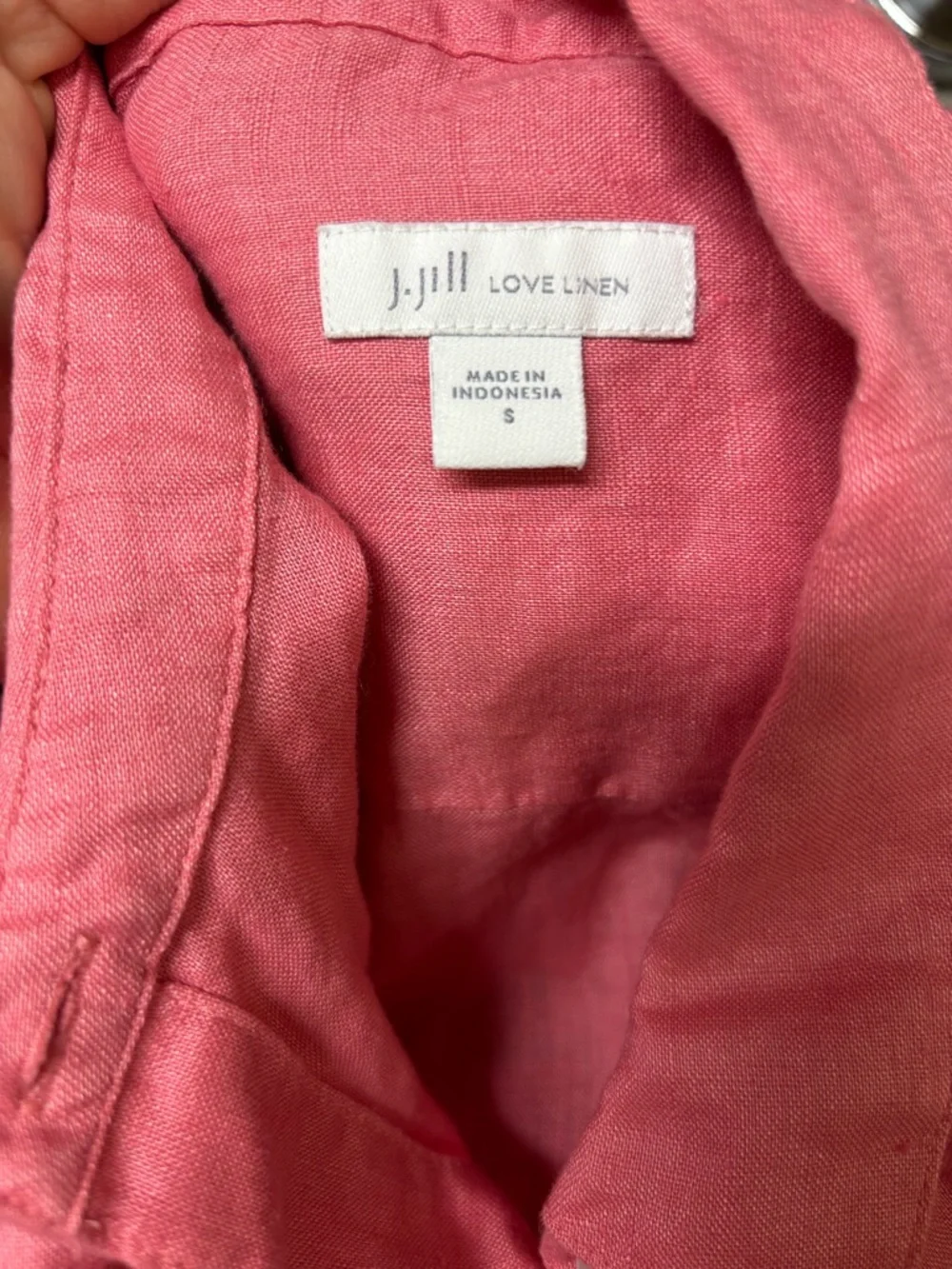 J Jill Love Linen Button Down Shirt Teaberry Small - Picture 3 of 11
